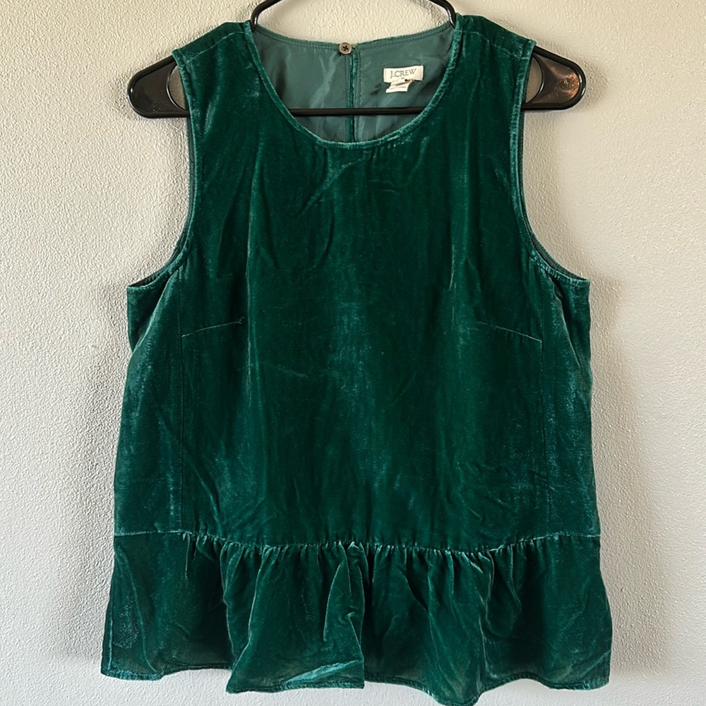 J. Crew Holiday Velvet Peplum Top